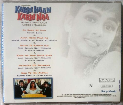 Kabhi Haan Kabhi Naa Hindi Audio Cd By Jatin–Lalit (1)