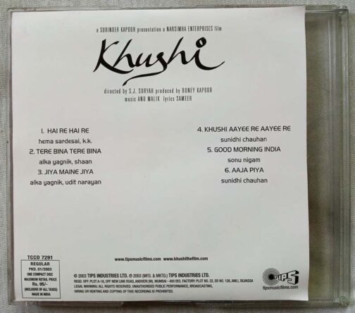 Khushi Hindi Audio cd By Anu Malik (1)