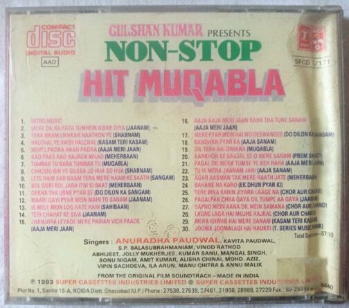 Non Stop Hits Muqabla Hindi Audio cd (1)