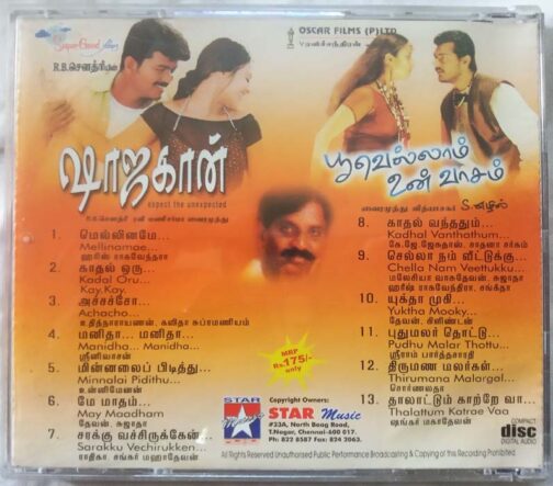 Poovellam Un Vasam - Shahjahan Tamil Audio CD (1)