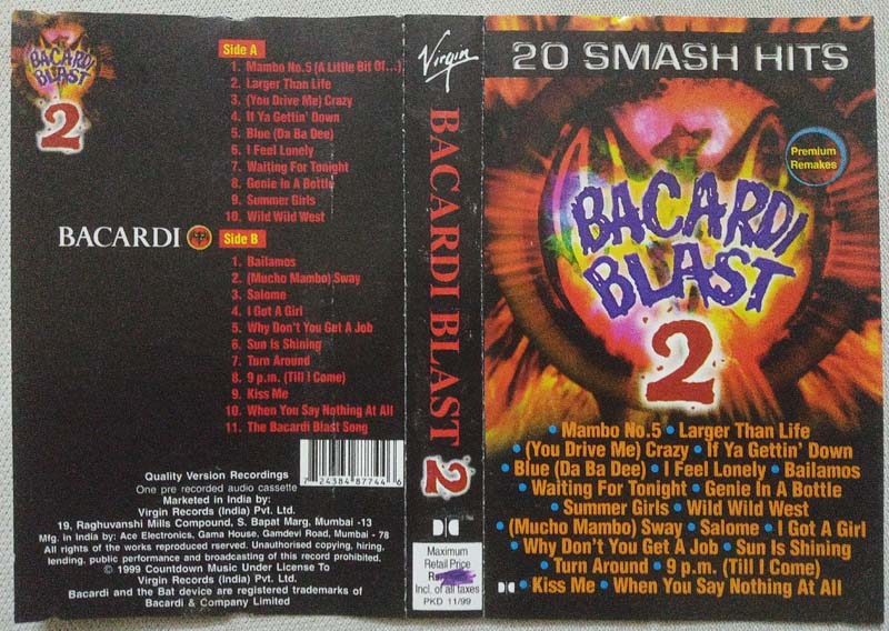 20 Smash Hits Bacardi Blast 2 Audio Cassette
