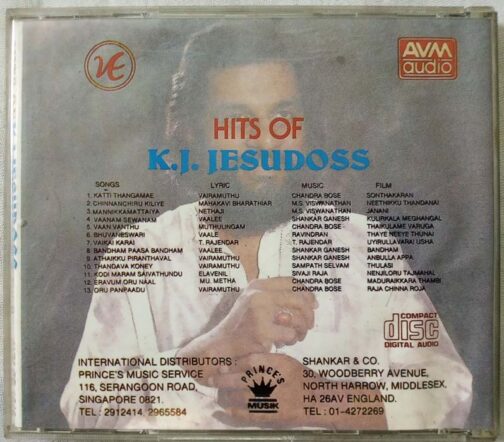 Hits of K.J.Jesudoss vol 2 Tamil Audio Cd (1)