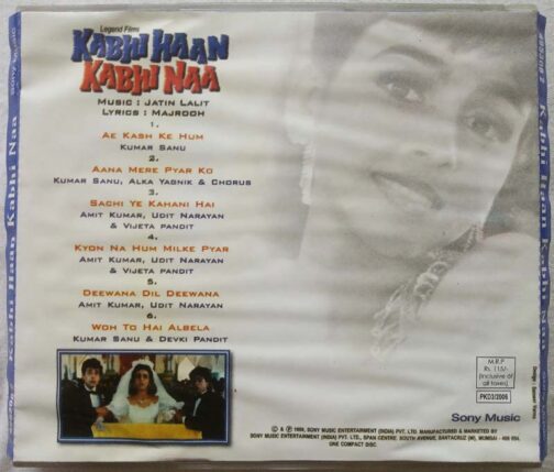 Kabhi Khan Kabhi Naa Hindi Audio CD By Jatin Lalit (1)
