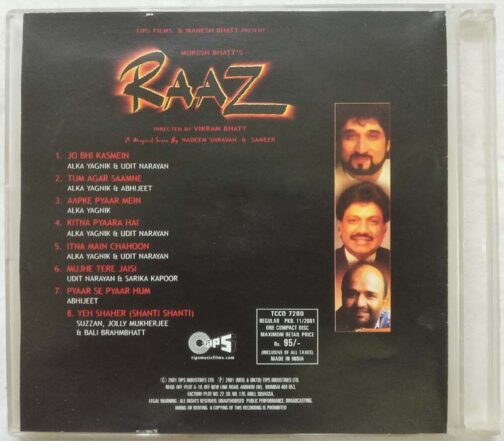 Raaz Hindi Audio cd By Nadeem Shravan. (1)