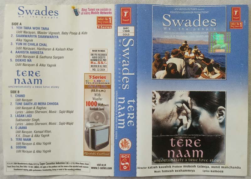 Swades - Tere Naam Hindi Audio Cassette