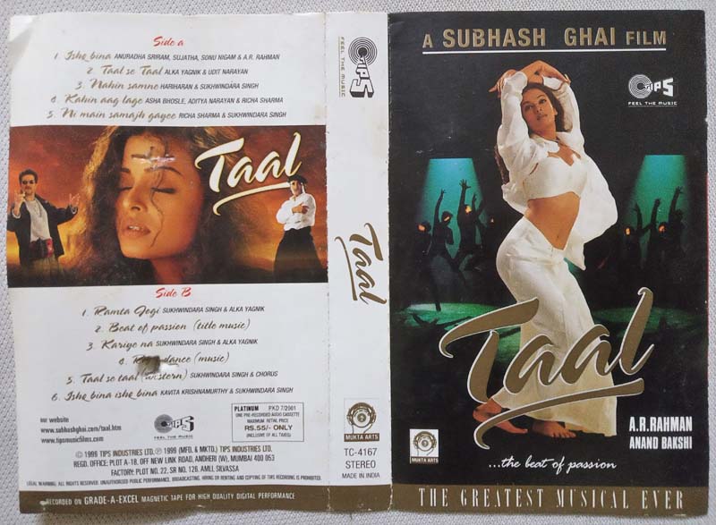 Taal Hindi Audio Cassettes By A.R. Rahman..