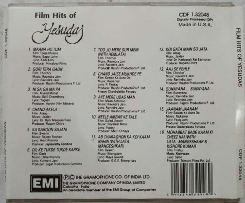 Yesudas Film Hits of Hindi Audio CD (1)