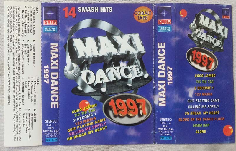 14 Smash Hits Maxi Dance Hindi Audio Cassete