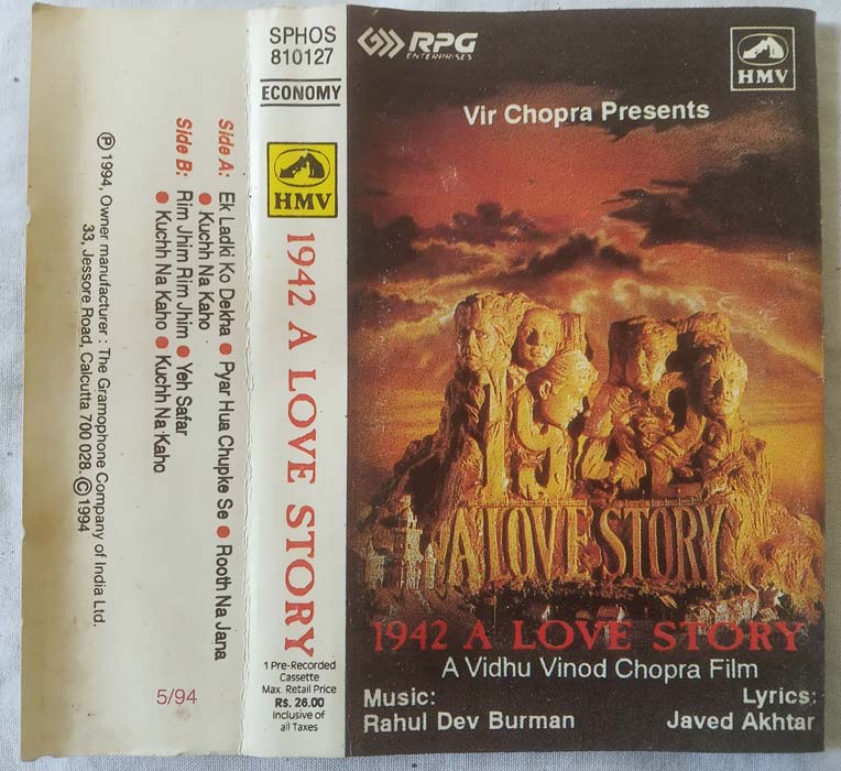 1942 love story Hindi Audio Cassette By R.D. Burman..