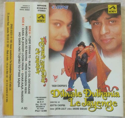Dilwale Dulhania Le Jayenge HindI Audio Cassette By Jatin–Lalit (2)