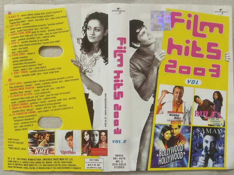 Film Hits 2003 Hindi Audio Cassete