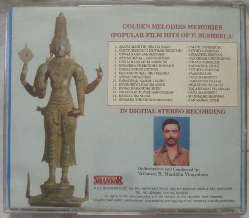 Golen Melodies Memories Popular Film Songs of P. Susheeka Tamil Audio Cd