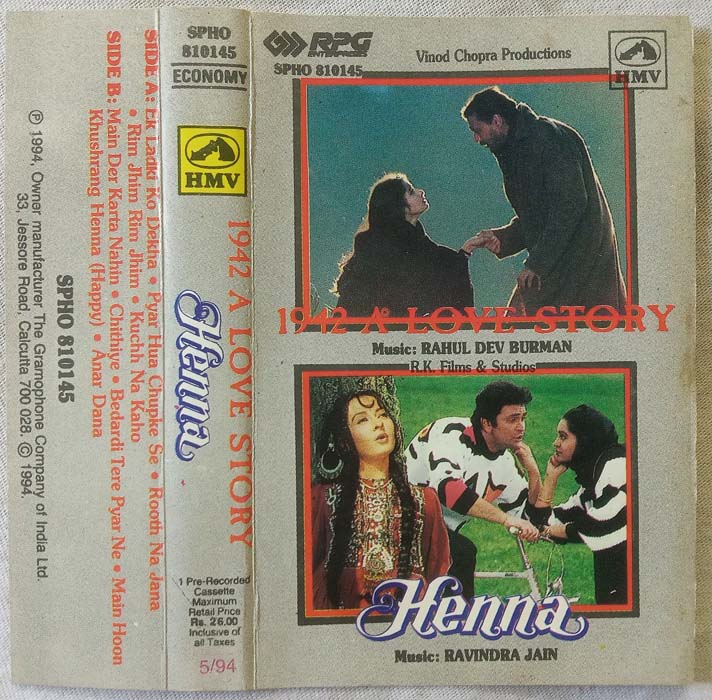 Henna - 1942 Love Story Hindi Audio Cassete