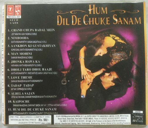 Hum Dil De Chuke Sanam Hindi Audio Cd By Ismail Drbar (2)
