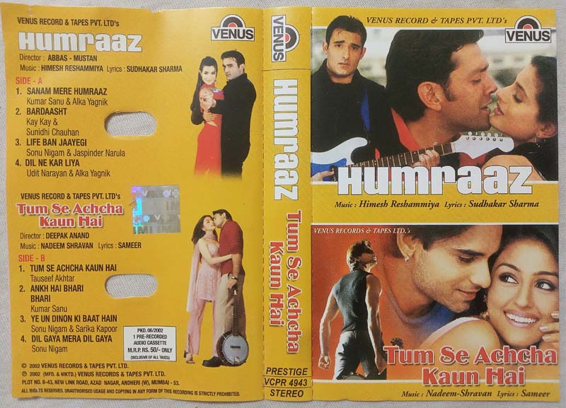 Humraaz - Tum Se Achcha Kaun Hai Hindi Audio Cassete