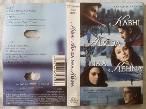 Kabhi Alvida Naa Kehna Hindi Audio Cassette By Shankar–Ehsaan–Loy