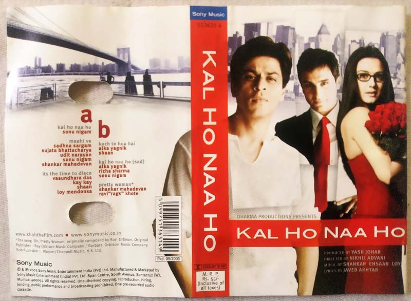 Kal Ho Naa Ho Audio Cassette By Shankar–Ehsaan–Loy