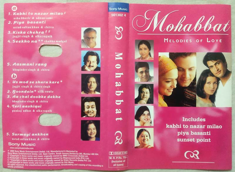 Mohabbat Melodies of love Hindi Audio Cassete