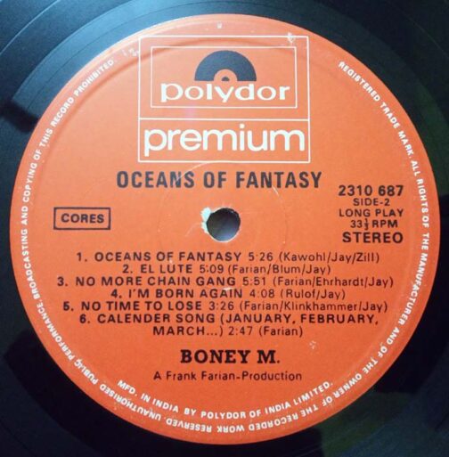 Oceans of Fantasy Boney M LP Vinyl Record (2)