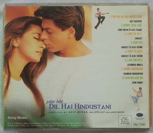 Phir Bhi Dil Hai Hindustani Hindi Audio CD By Jatin Lalit (1)