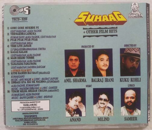 Suhaag other Film Hits Hindi Audio cd By Anand Milind (1)