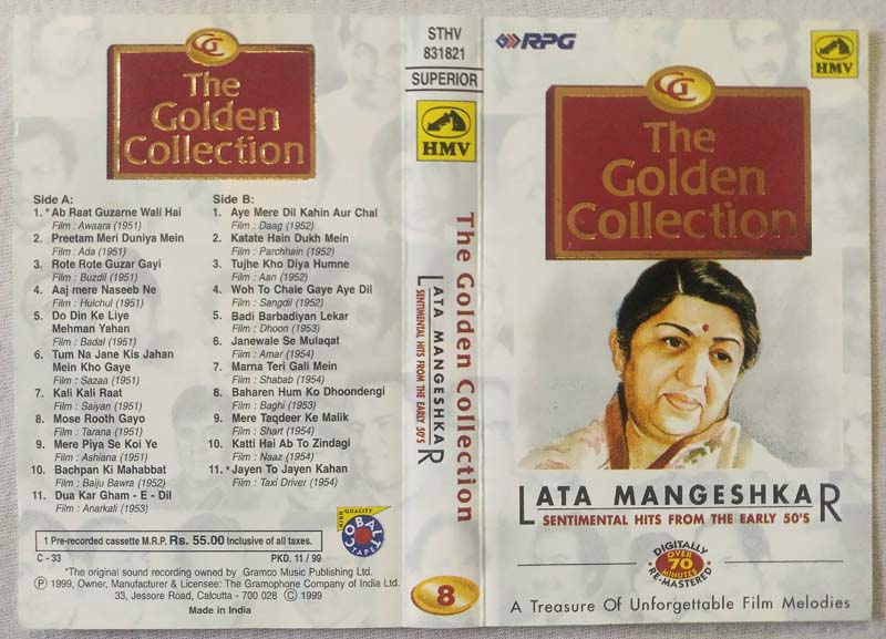 The Golden Collection Lata Mangeshkar Hindi Audio Cassette