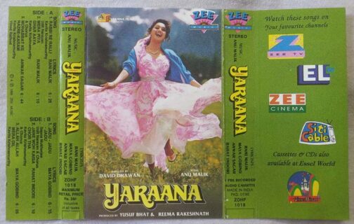 Yaraana Hindi Audio Cassete By Anu Malik