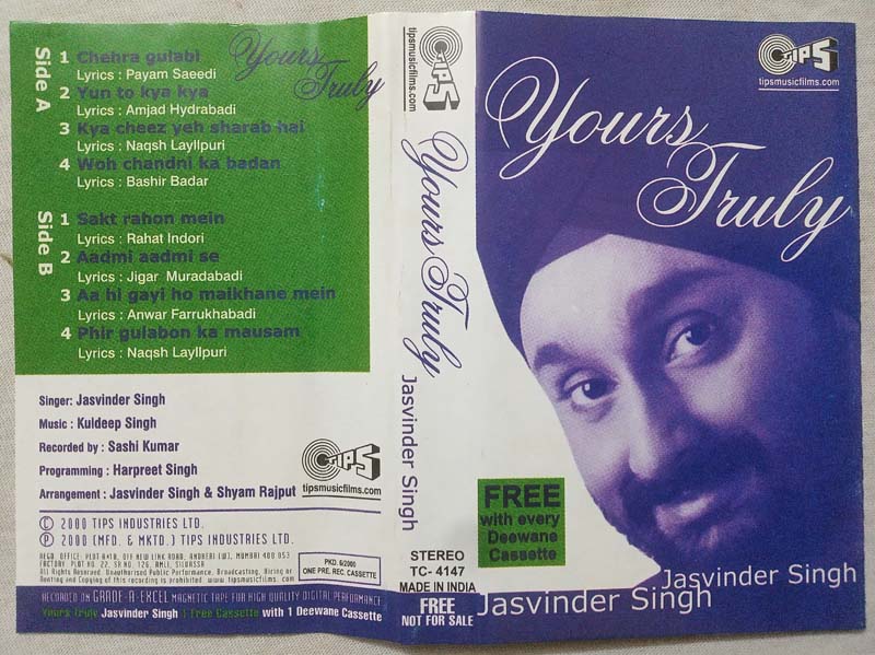 Yours Truly Jasvinder Singh Hindi Audio Cassete