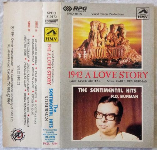 1942 A Love Story - The Sentimental Hits Hindi Audio Cassette