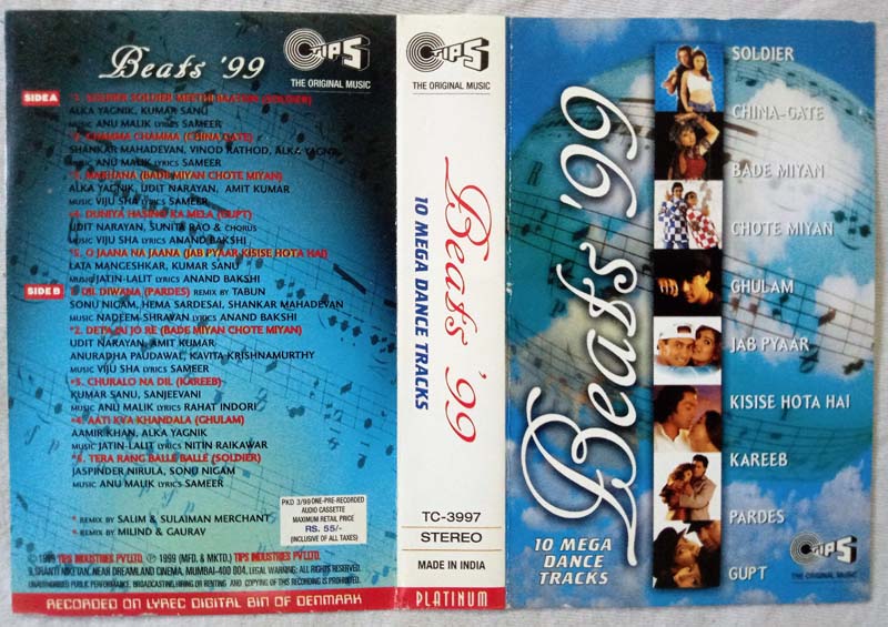 Beats 99 Mega Dance Tracks Hindi Audio Cassette