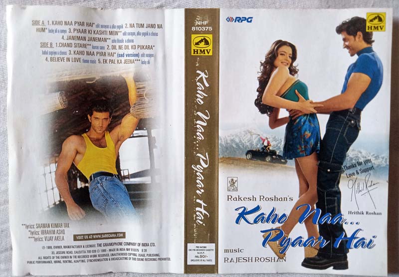 Kaho Naa Pyaar Hai Hindi Audio Cassettes by Rajesh Roshan