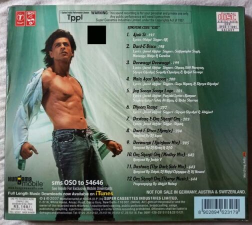 Om Shanti Om Hindi Audio Cd By Vishal & Shekhar (1)
