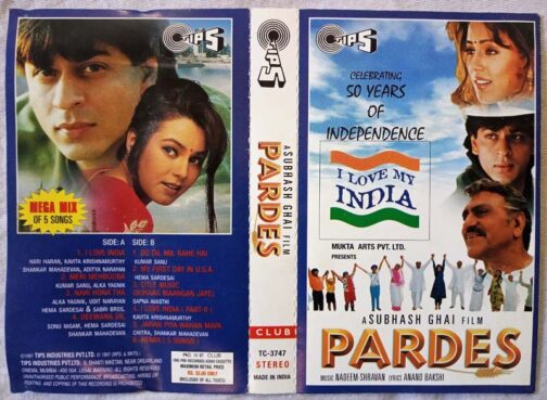 Pardes Hindi Audio Cassette By Nadeem Shravan