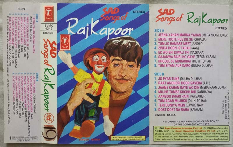 Sad Song of Raj Kapoor Hindi Audio Cassette