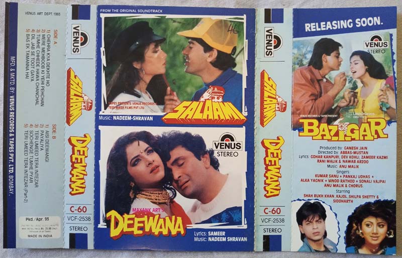 Salaami - Deewana Hindi Audio Cassette By Nadeem Shravan
