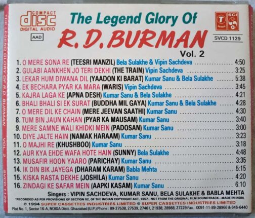 The Legend Glory of R.D.Burman vol 2 Hindi Audio cd (1)