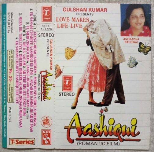 Aashiqui Hindi Audio Cassette By Nadeem Shravan.