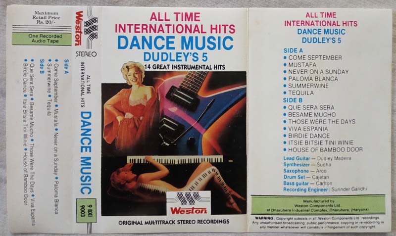 All Time Dance Music Dudley 5 Instrumental Hits Audio Cassette