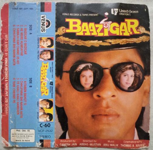 Baazigar Hindi Audio Cassettes By Anu Malik