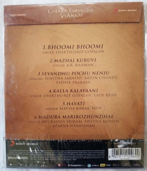 Chekka Chivantha Vaanam Tamil Audio CD By A.R. Rahman