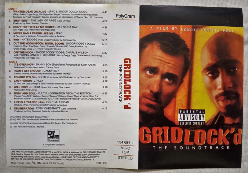 Gridlock d Soundtrack Audio Cassette