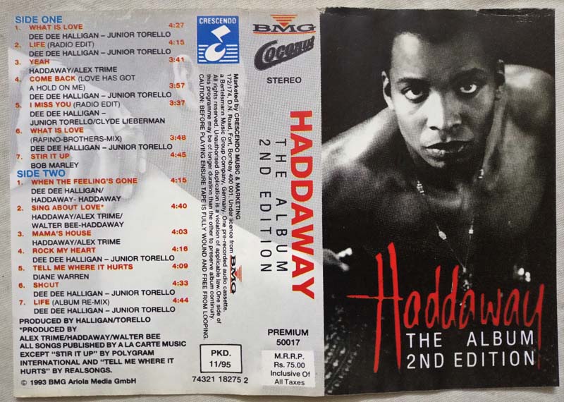 Haddaway The Album 2nd Edition Soundtrack Audio Cassettes..