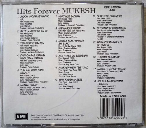 His Forever Mukesh Hindi Audio CD (1)