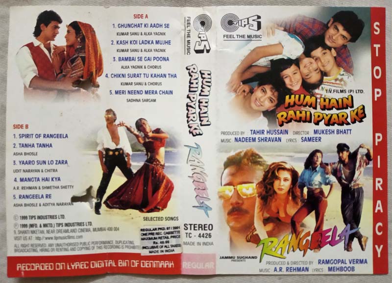 Hum Hain Rahi Pyar Ke - Rangeela Hindi Audio Cassette