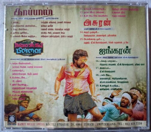 Kaappaan - Asuran - Jangaran - Namma Veettu Pillai Tamil Audio cd (1)