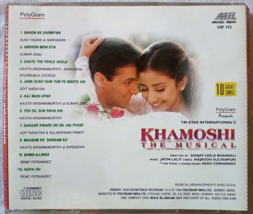Khamoshi The Musical Hindi Audio CD By Jatin – Lalit (1)