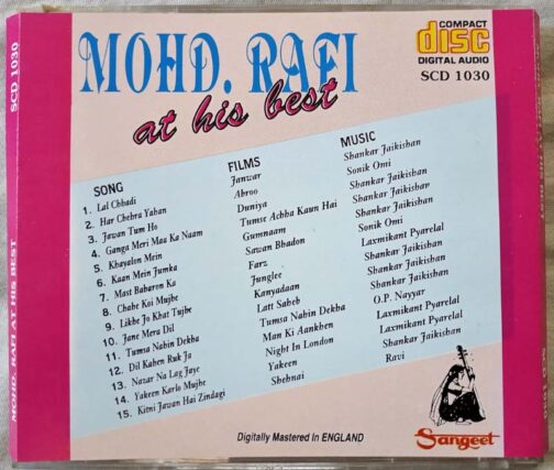 Mohd Rafi At His Best Hindi Audio CD (2)
