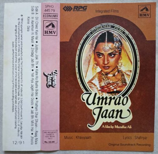Umrao Jaan Hindi Audio Cassette By Khaiyyaam