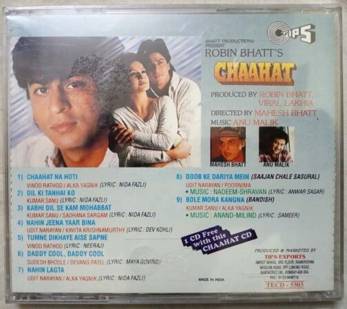 Chaahat Hindi Audio CD By Anu Malik