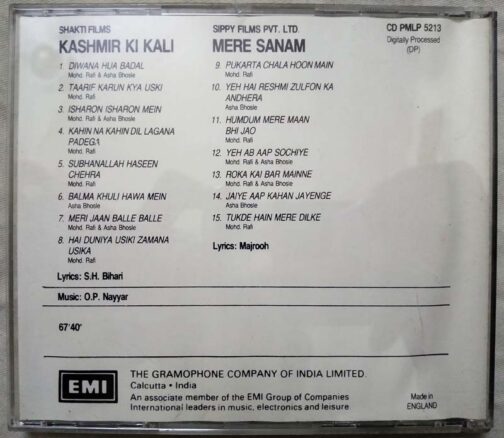 Mere Sanam – Kashmir Ki Kali Hindi Audio Cd
